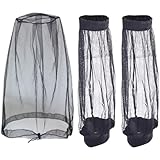 Head Mosquiton Net Mesh Anti-Mosquito-Fußärmel Set Midge Net, 1 Paar Mesh-Bein Gamers Anti-Sting Midge Net mit durchsichtigem Wandergeräten zum Campenfischen