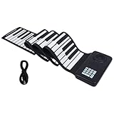 Tragbares 88 aufrollbares Klavier-Musikinstrument, faltbar, tragbar, elektronisches Klaviertastatur für Anfänger, dauerhafte Multifunktions-Handroll-Tastatur-Instrument