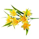 Lilienblume Künstliche Topfdekoration Hochzeitsdekoration Trockenblumendekoration Künstliche künstliche künstliche Elefantenfuß Pflanze Künstlich (Yellow, One Size)