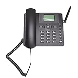 Plyisty Drahtloses GSM-Tischtelefon, Quadband-Dual-SIM-Karte, 2G-Festnetztelefon mit Antenne, Radiowecker, für Home Call Center Company Hotel