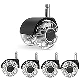 Baasha - Bürostuhlrollen (1000KG) - 11x22MM, Leichtgängige und Leise Hartbodenrollen, Schreibtischstuhl für Gaming-Stühle, Geeignet für Jeden Boden, Keine Kratzer (Satz von 5)