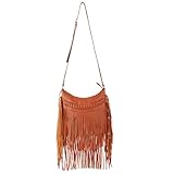 Syrads Frauen Quaste Hobo und Schulter Handtaschen Frauen Fransen Hobo Tasche Geldbörse Umhängetasche Umhängetasche Umhängetasche Quaste Geldbörse,Braun