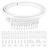 Apritsce Flexible Gardinenschiene, 3M Gardinenschiene 1 Läufig mit Stummen Rollen für Vorhänge, Duschvorhang Schiene, Vorhangschiene für Fenster Vorhänge Raumteiler Schienenvorhangsystem