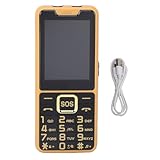 Sxhlseller Big Tasten Handy für Senioren, Ultra Thin 2,6 Zoll Notfalltelefon mit 2 Taschenlampen, BT 0,3MP Kamera Sprachankündigung Handy 2G für ältere Menschen (Gold)