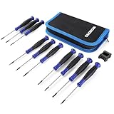 WORKPRO Mini Schraubenzieher Set 10tlg. Präzisionsschraubendreher Feinmechaniker klein Schraubendreher Set für Uhr Elektronik Reparatur Feinmechanik, PH/SL/Torx aus Cr-V mit Magnetisierer und Tasche