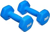 Amazon Basics Neopren Hanteln Gewichte, 2 kg, Blau
