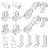 2 Kit Weiß Rollo Halterung, 17mm Ersatzteile Klemmfix Rollo, Beschläge Set für Verdunkelungsrollo, Seitenzugrollo, Doppelrollo, für Fenster Ohne Bohren Ersatzteile