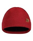 DANISH ENDURANCE Merinowolle Mütze mit Fleece, Warme Wintermütze, Stretchy & Bequem, Unisex, Beanie für Damen & Herren, Rot, Einheitsgröße