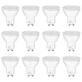 GU10 LED Warmweiss Lampe 5W 3000K 400 Lumen Glühbirnen,Ersetzt 50W Halogen Leuchtmittel,GU 10 LED Warmweiss Nicht Dimmbar,Kein Flackern Strahle,Abstrahlwinkel 120° Reflektorlampen,AC 220-240V,12 Stück