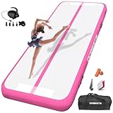 DOBESTS Air Tumbling Matte Aufblasbar 10/20cm Höhe, Gymnastikmatte Größe 2m/3m/4m/5m/6m Turnmatte Trainingsmatte mit elektrischer Luftpumpe Fitnessmatte (Pink, 2m)