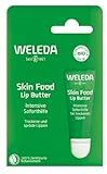 WELEDA Bio Skin Food Lip Butter Lippenpflege - Naturkosmetik Pflege Lippenbalsam Soforthilfe für spröde & trockene Lippen. Nachhaltiger Lippenstift mit Bienenwachs, Lanolin & Sonnenblumen Öl (1x 8ml)