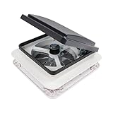 RV Dachventilator 12V,Wohnmobildach Abluftventilator Lüfter, 6 Einstellbaren Geschwindigkeitseinstellungen mit Fernbedienung und Energieeffiziente LED-Licht 36 X 36cm