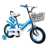 VonVVer 12/18 Zoll Kinderfahrrad Kinder Fahrrad für Mädchen und Jungen Fahrräder Kinderrad Jugendrad Fahrrad mit Stabilisatoren & Kickstand (Blau, 12 Zoll)