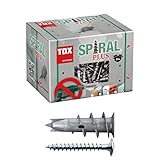 TOX Gipskartondübel Spiral Plus 37-2 + Schraube mit PH2-Antrieb, 35 mm, für ein- und zweilagige Gipskartonplatten + Gipsfaserplatten, ohne Vorbohren in Gipskarton, 50 Stück im Karton, 068101021