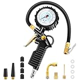 BURNNOVE Reifenfüller Digitaler Reifendruckprüfer 220PSI Multifunktional Luftdruckprüfer mit mehrere Ersatzteile Reifenfüll-Messgerät für Autos Motorräder Geländefahrzeuge und Fahrräder