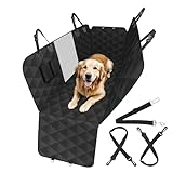 CALIYO Hundedecke Auto Rückbank(143.5×134CM), Autoschondecke Hund Rücksitz mit Seitenschutz und Sichtfenster, Wasserdicht & Kratzfest - Universal hundematte Auto (Schwarz)