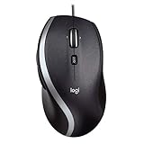 Logitech M500 PC-Maus mit Kabel, USB-Anschluss, 1000 DPI Laser-Sensor, 7 Tasten, PC/Mac - Schwarz