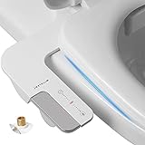 bidet aufsatz für toilette - WITHLENT Ultra-Slim Nicht Elektrisch Bidet,Doppel Düsen Bidet Toilettenaufsatz,Spart Papier,Einfache Kontrolle WC-Aufsatz,Po-Dusche, Taharet (Silber)