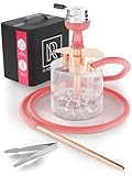 M. ROSENFELD Mini Shisha To Go mit Tasche & Premium Zubehör [Shisha Kopf Set mit HMD Smokebox + Schlauch + Mundstück] Edelstahl Tauchrohr Diffusor & Acryl Kleine Bowl - Shisha Roségold