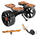 VEVOR Kajakwagen, 136kg, Faltbarer Kanuwagen mit 25,4cm Vollgummireifen & 1 Ratschengurt, Bootswagen zum Transportieren von Kajaks, Kanus, Paddleboards, Jon-Booten, Wassersportgeräte, 615x325x320mm