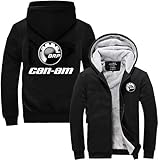 SANGHUN Herren Winter Hoodie Sweatshirts Can-am-Print Vlies-Mantel mit vollem Reiß Verschluss, warme, Dicke Oberteile, für den Alltag geeignet-E||XXL