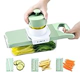 Gemüseschneider Pommesschneider Magnetischer Handschutz Gurkenhobel Käsehobel Hobel Drei Arten von Messern für Stifte, Scheiben, Streifen Zerkleinerer Gemüse Küchenreibe