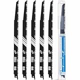 EffektWerk - Säbelsägeblätter für Holz - 5-teilig - 12' / 300 mm HCS-Stahl-Säbelsägeblätter zum Schneiden von Holz und Kunststoff – 6 TPI (Zähne pro Zoll)