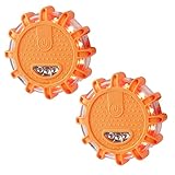 Xreuctop 2 Stück Warnleuchte Auto, Wasserdicht LED Warnleuchte mit Magnet und 9 Blinkend Leuchtmodi, Verkehr Unfall Panne WarnleuchtE für Kfz, LKW, Boot (Orange)