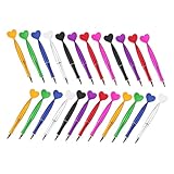 Hemobllo 40 Stück Herzförmige Kugelschreiber Schwarz Gel Tintenroller Design Abs Material Einziehbar für Schule Büro Hochzeit Party Valentinstag