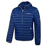 Black Crevice Herren Steppjacke mit Kapuze I Leicht, warm & winddicht – Wasserabweisende Outdoorjacke mit synthetischer Wattierung 180 g/m² I Ideal für Herbst & Winter, dunkelblau, M