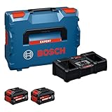 Bosch EXPERT 18V System Hochleistungs-Starter-Set: EXBA18V-80 + 1x ultraschnelles Parallelladegerät EXAL18V2-320, L-BOXX 162