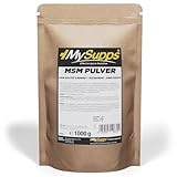 My Supps MSM-Pulver 1000g - 100% reines Methylsulfonylmethan - Organischer Schwefel, hochdosiert & ohne Zusatzstoffe - MSN-Pulver ohne Zucker, Laktose & Zusatzstoffe