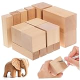 ARTIBETTER 15 Stück Teiliges Schnitzholz Lindenholz Unbehandelte Rechteckige und Würfelförmige Holzklötze in Verschiedenen Leichte Bastelblöcke für Gravur DIY handwerk und Wohnkultur