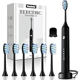 Vexloria Elektrische Zahnbürste, Schallzahnbürste, Zahnbürste Elektrisch mit 6 Bürstenköpfe, 5 Putzmodi, Timer und USB Ladestation, IPX7 Electric Toothbrush, 38000VPM, Aufhellung Ihre Zähne In 1 Woche
