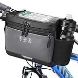 Eyein Fahrrad Lenkertasche, 3,5 L Wasserabweisende Isolierte Fahrradtasche Lenker mit Regenschutz und Touch-Handytasche, Reflektierende Fahrradkorb vorne mit Schultergurt für Ebike Radsport