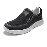 Bruno Marc Herren Slipper & Mokassins Halbschuhe Slip Loafer Herrenschuhe,Size 44,Schwarz,SBLS2419M-E