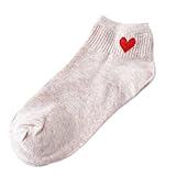 TDEOK Damen Sneaker Socken FreizeitSocken Mit Herzmuster BaumwollSocken Hip Hop Socke Bequeme LaufSocken Winter Warm Socken Elastisch Sport Socken Weihnachts Geschenk