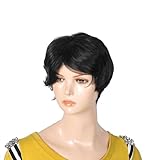 Ruilogod Cosplay Party Style Short Wig Hairpiece schwarz für Damen ID: 3d6 475 f23 a5d c08