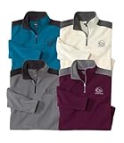 ATLAS FOR MEN - 4er-Pack Microfleece-Pullover - Fleecepullover Herren - Fleece Herren - Fleece Pullover Herren - In großen Größen erhältlich