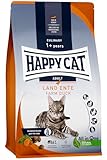 Happy Cat 70566 - Culinary Adult Land Ente - Katzen-Trockenfutter für ausgewachsene Katzen und Kater - 1,3 kg Inhalt