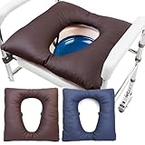 Mamba Travel Anti-Dekubitus-Patienten-Kissen Mit Loch, PU Duschstuhl Sitzkissen Druckentlastungskissen Für Den Toilettensitz Waschbare Matte Für Toilettenstuhl Rollstühle Steibbe,brown-42 * 42 * 8CM