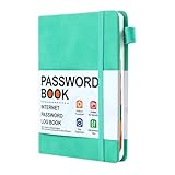 Passwort Journal - -Login -Tracker -Logbuch, Kompaktkontaktbuch | Multi-Use-Webkennwort-Keeper mit alphabetischen Trennwänden, Telefonverzeichnis Hardcover mit sicherem Riemen (15.5x12x1cm)