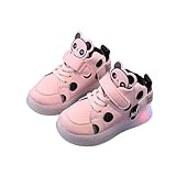 Kinder High-Top Panda Cartoon LED Schuhe Stiefel Kinder Jungen Mädchen LED Licht Leuchtende Sport Sneakers Prinzessin Schuhe Blinken Licht Up Leichte Turnschuhe 1-6 Jahre, rose, 21 EU