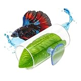 Betta Fisch Acryl Tunnel, Betta Shelter Hideaway, Lebensraum für Fische und Garnelen mit Saugnäpfen zur Befestigung für Kampffische, Laichplätze, Zucht, Ruhebett