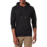 Amazon Essentials Herren Leichter Kapuzenpullover aus Jersey, Schwarz, XL