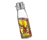 Küchenprofi Dressing Shaker | 250ml | aus Kunststoff mit Edelstahl Deckel | Messbecher | mit Ausgießer und Rezepten für Salatdressing, Silber / Transparent