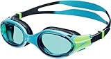 Speedo Unisex Kinder Biofuse 2.0 Schwimmbrille, Hyperschallblau/Echtes Marineblau/Lumogrün/Blau, One Size