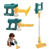 XUXLEKK 3-in-1 Kinderstaubsauger, Staubsauger Spielzeug Set mit Echter Saugfunktion, Bildungsspielzeug, Haushaltsspielzeug für Jungen und Mädchen