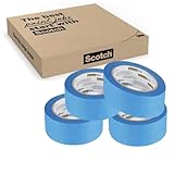 ScotchBlue Premium Malerkrepp Universal, 24 mm x 41 m, 4 Rollen/Packung - Scotch Klebeband für Malerarbeiten und Dekoration zum Streichen, Lackieren, Renovieren - Abklebeband/Kreppband - 70% PEFC