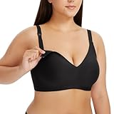 HBselect Still BH ohne Bügel Seidig Schwangerschafts BH Mutterschaft BH Umstands Nahtlos Womens Wireless Bra Womens One Smooth U Underwire Bra Black L